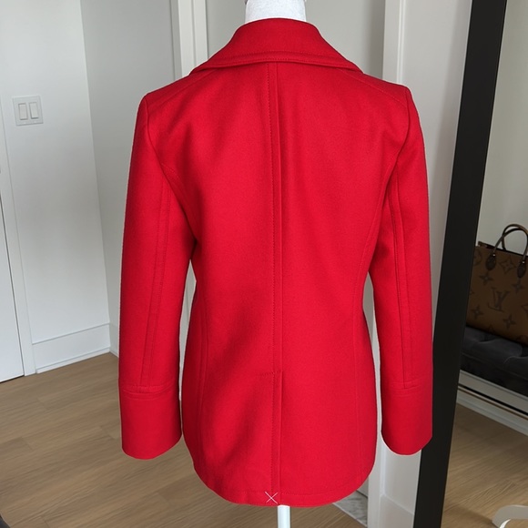 J. Crew Heritage Italian Wool Blend Peacoat Red Size 2 Coat Preppy Classic - Picture 6 of 11